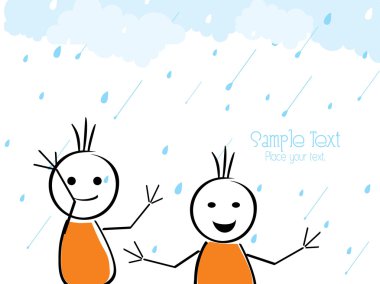 Abstract rainy background, illustration clipart