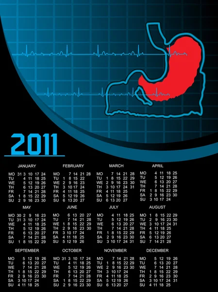Векторный календарь на 2011 год — стоковый вектор