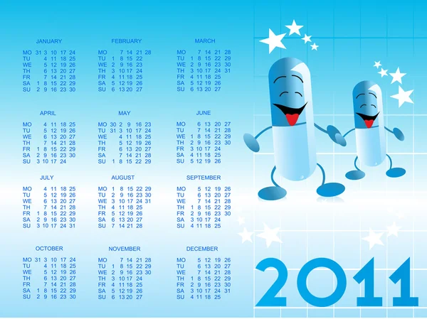 Vektorkalender for 2011 – stockvektor