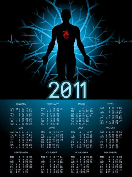 Vektorkalender für 2011 — Stockvektor