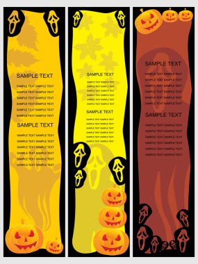 Set of three halloween banner clipart