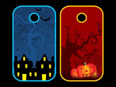 Set of three halloween tag clipart