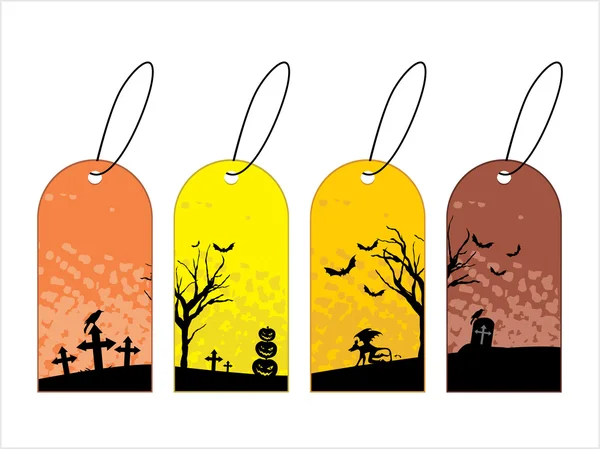 Ensemble de trois étiquettes halloween — Image vectorielle