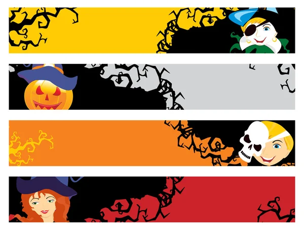 Conjunto de tres banner de Halloween — Vector de stock