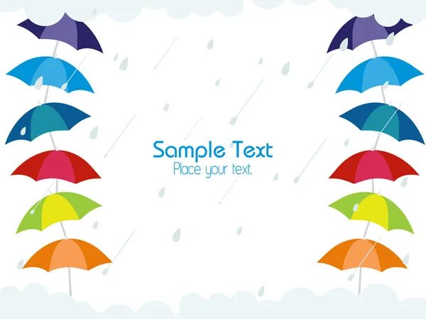 Fond pluvieux avec parapluie — Image vectorielle