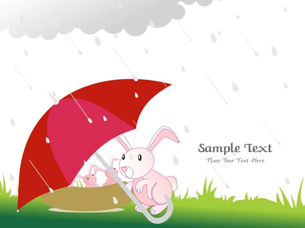 Rainy background with elephant — Stock Vector