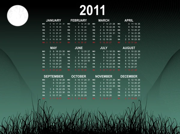 Calender for new year 2011 — Stock Vector