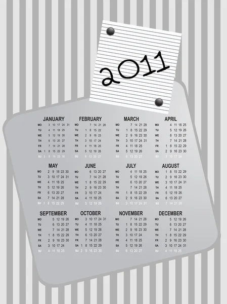 Kalender voor nieuwe jaar 2011 — Stockvector