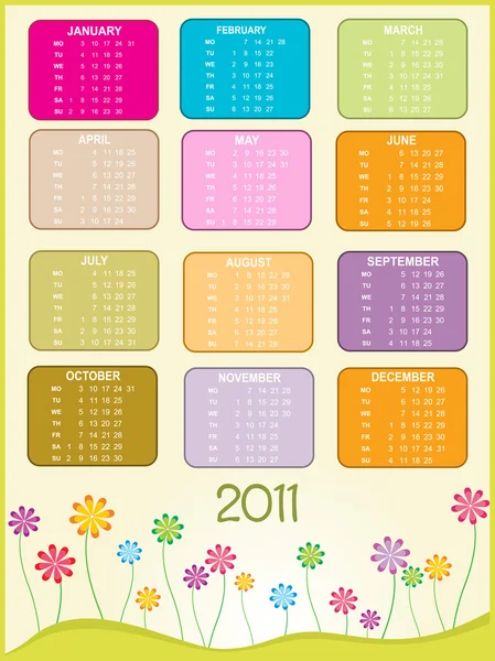 Kalender voor nieuwe jaar 2011 — Stockvector