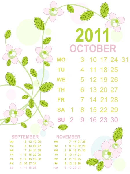 Календар на новий рік 2011 — стоковий вектор