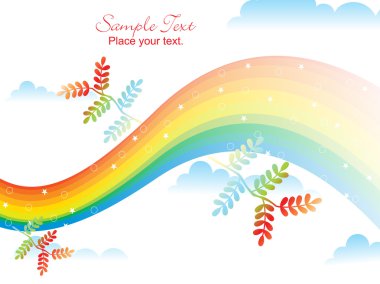 Rainy background with rainbow clipart