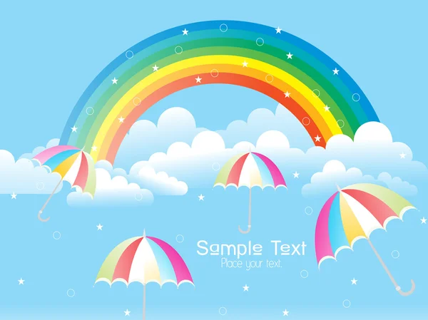 Rainy background with rainbow — Stock Vector