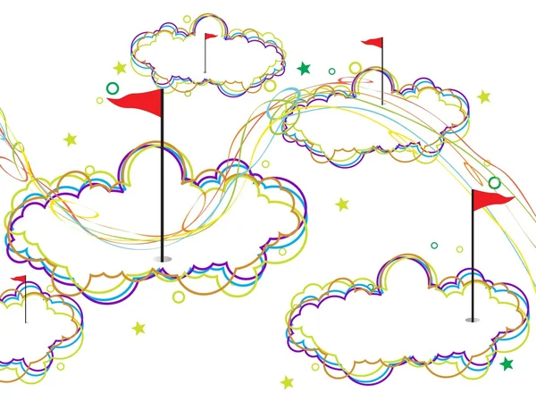 Pavillon rouge de golf — Image vectorielle