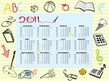 Calender for 2011 clipart