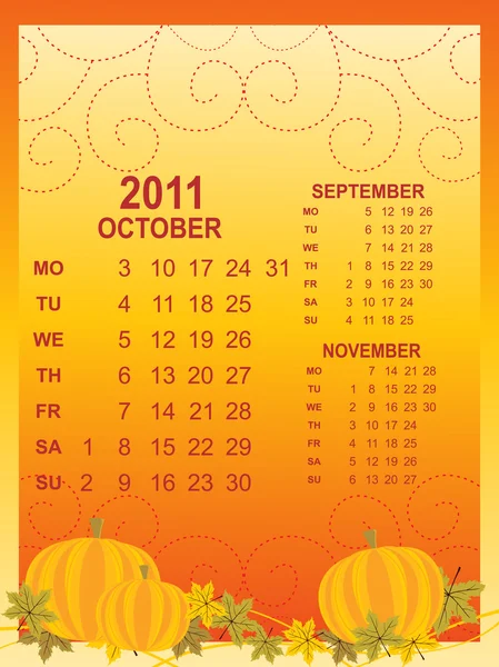 Creatief werk kalender voor 2011 — Stockvector
