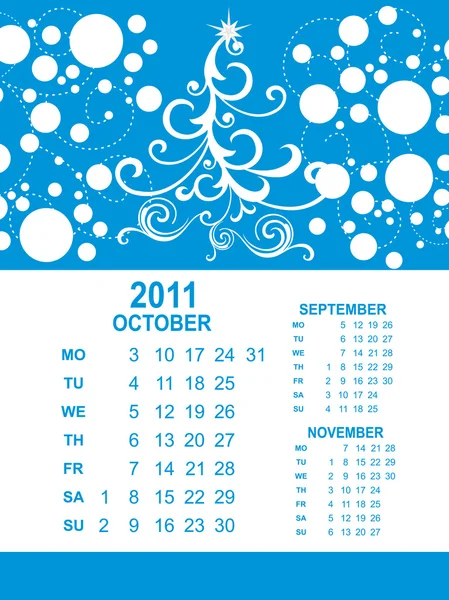 Kresba kalendář pro rok 2011 — Stockový vektor