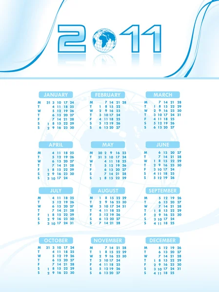 Vektörel takvim için yeni yıl 2011 — Stok Vektör