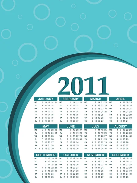 Vektor kalender för nyår 2011 — Stock vektor