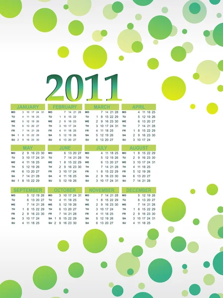 Vektorkalender for nyttår 2011 – stockvektor