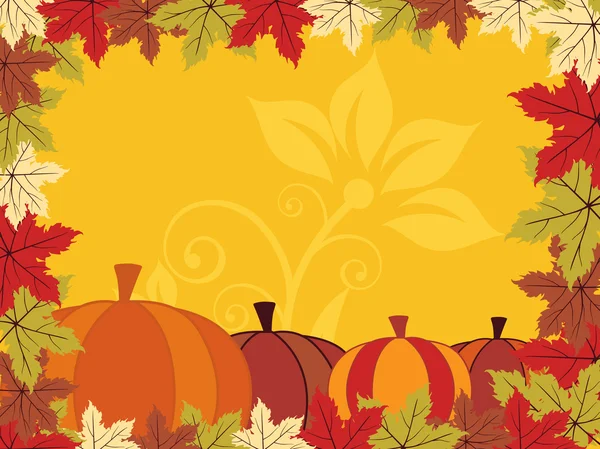 Autumn backgorund with pumpkin — Stock Vector
