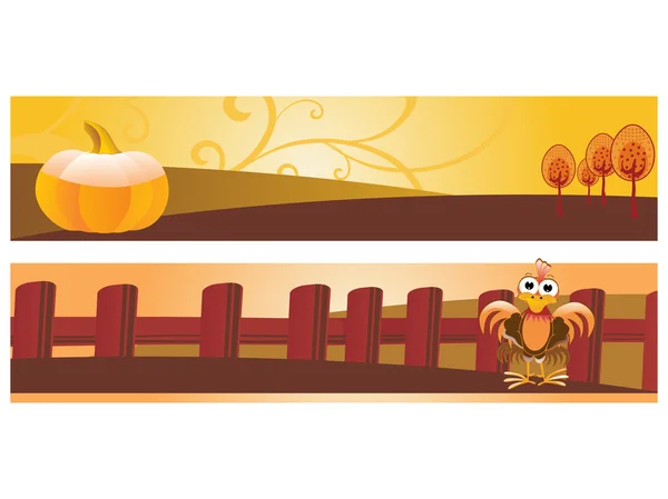 Set of banner for thanksgiving day — Stock Vector