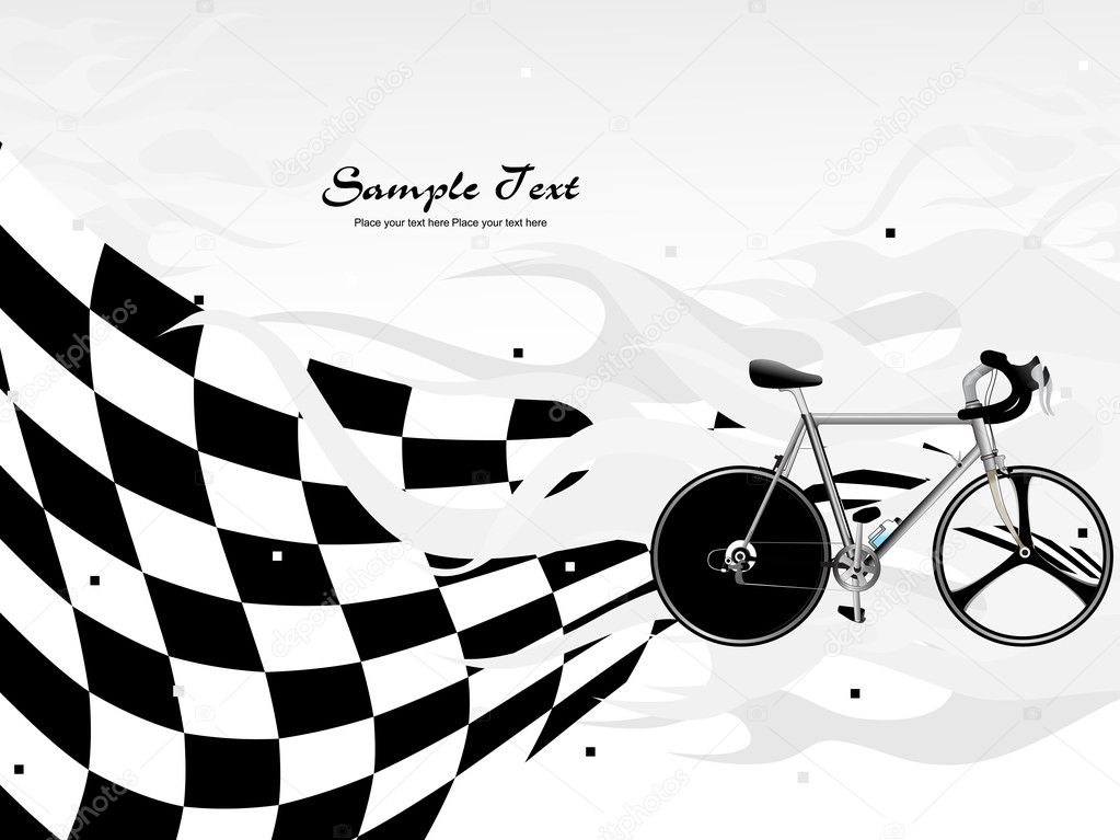 Vector racing bicycle on background