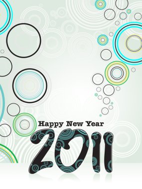 Vector illustration of wallpaper for 2011 clipart