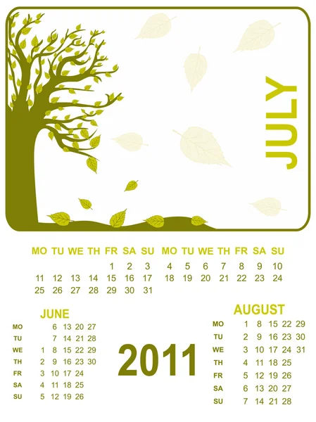 Vektor kalender för nyår 2011 — Stock vektor