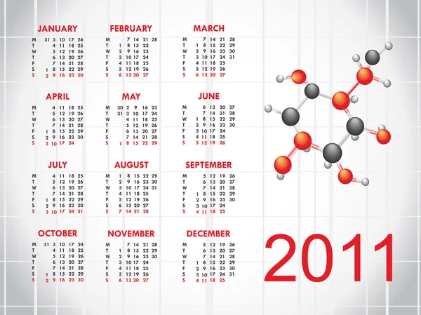 Calendário de vetor de Ano Novo 2011 — Vetor de Stock