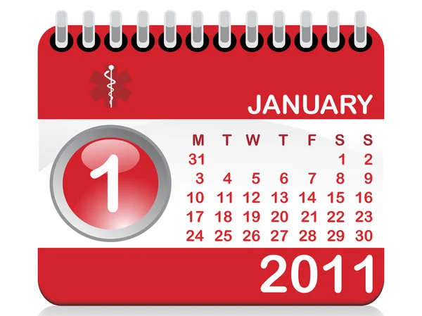 Векторный календарь на новый 2011 год — стоковый вектор