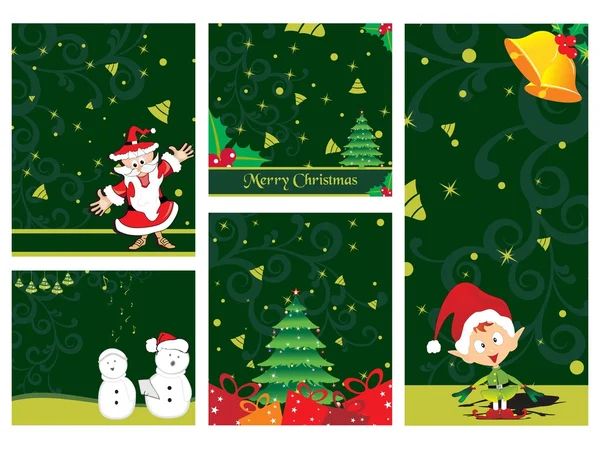 快乐的圣诞节和新年快乐集合 — 图库矢量图片