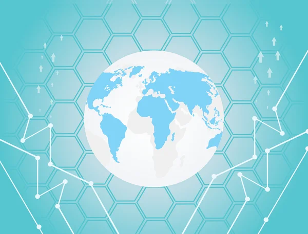 Arrowhead background with globe — Stock Vector