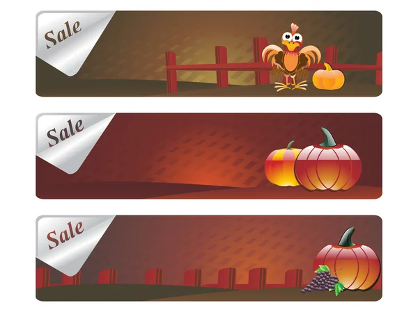 Banner for happy thanksgiving day — Stock Vector