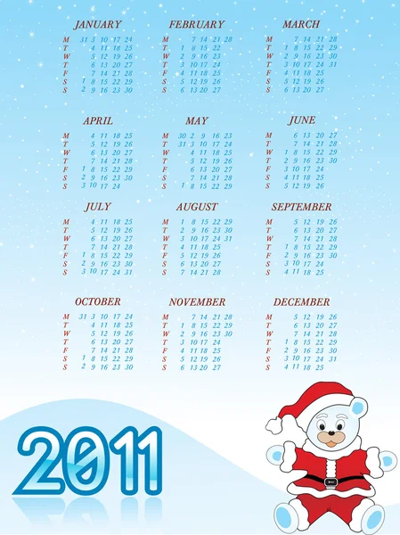 Vector calender for new year 2011 — Stock Vector