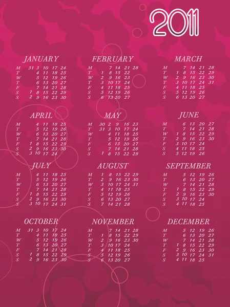 新しい 2011 年のためのベクトル カレンダー — ストックベクタ