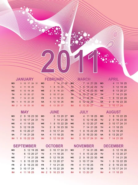 Vector kalender voor nieuwe jaar 2011 — Stockvector