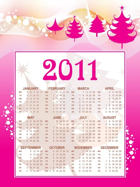 Vector calender for new year 2011 — Stock Vector