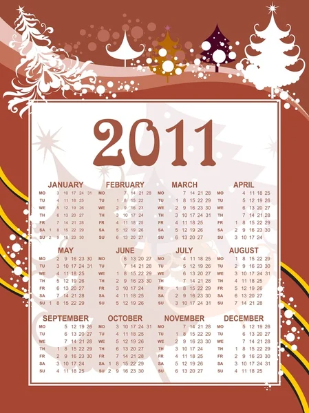Vektorové kalendář pro nový rok 2011 — Stockový vektor