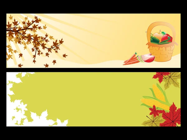 Set of happy thanksgiving day banner — Stock Vector