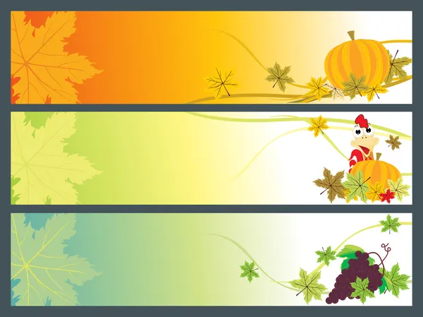 Set of happy thanksgiving day banner — Stock Vector