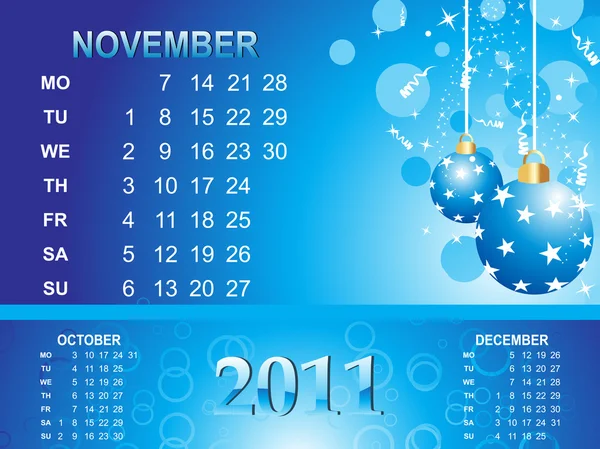 Kalender für 2011 — Stockvektor
