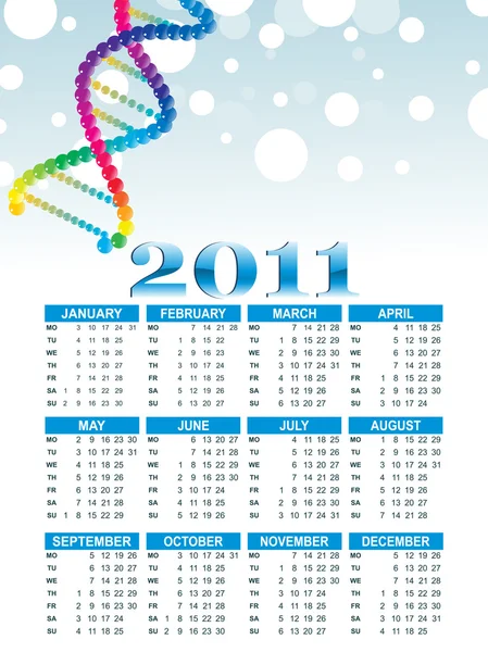 Векторний календар на новий 2011 рік — стоковий вектор