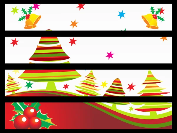 Sada banner pro Veselé Vánoce — Stockový vektor