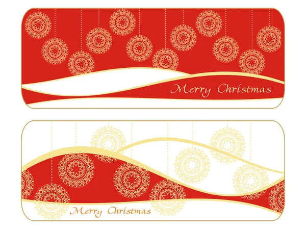 Ensemble de deux bannières joyeux Noël — Image vectorielle