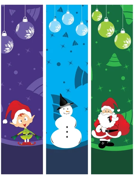 Σύνολο τρεις καλά Χριστούγεννα banner — Διανυσματικό Αρχείο