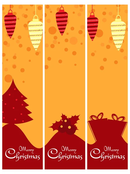 Набір банерів для веселого Різдва — стоковий вектор
