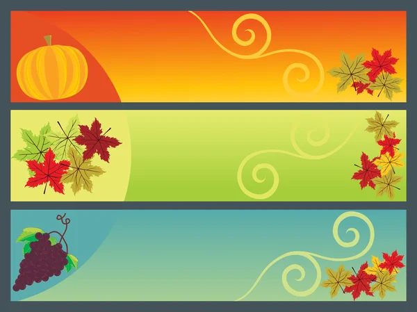 Set of banner for happy thanksgiving day — Stockvector