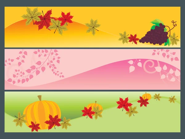 Set de banner para feliz día de acción de gracias — Archivo Imágenes Vectoriales