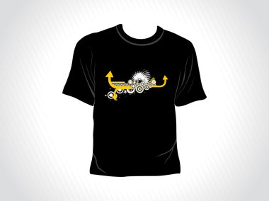 Vector isolated black tshirt clipart