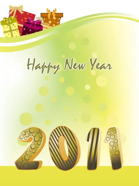 Yeni yıl 2011 illüstrasyon — Stok Vektör